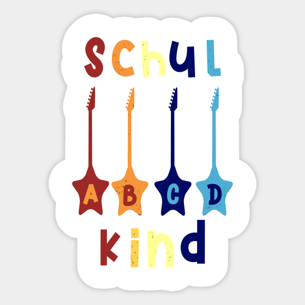 Schulkind ABCD Rockstar T shirt Sticker by chilla09